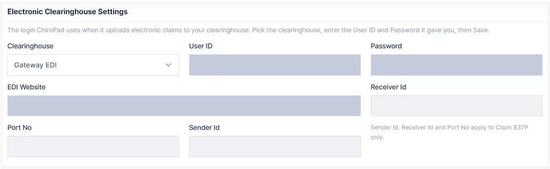 Preferences: Insurance — the clearinghouse login