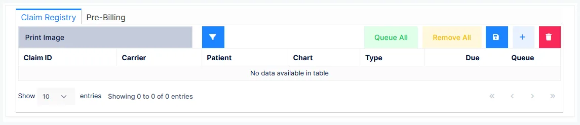 The Insurance Manager: the Claim Registry tab