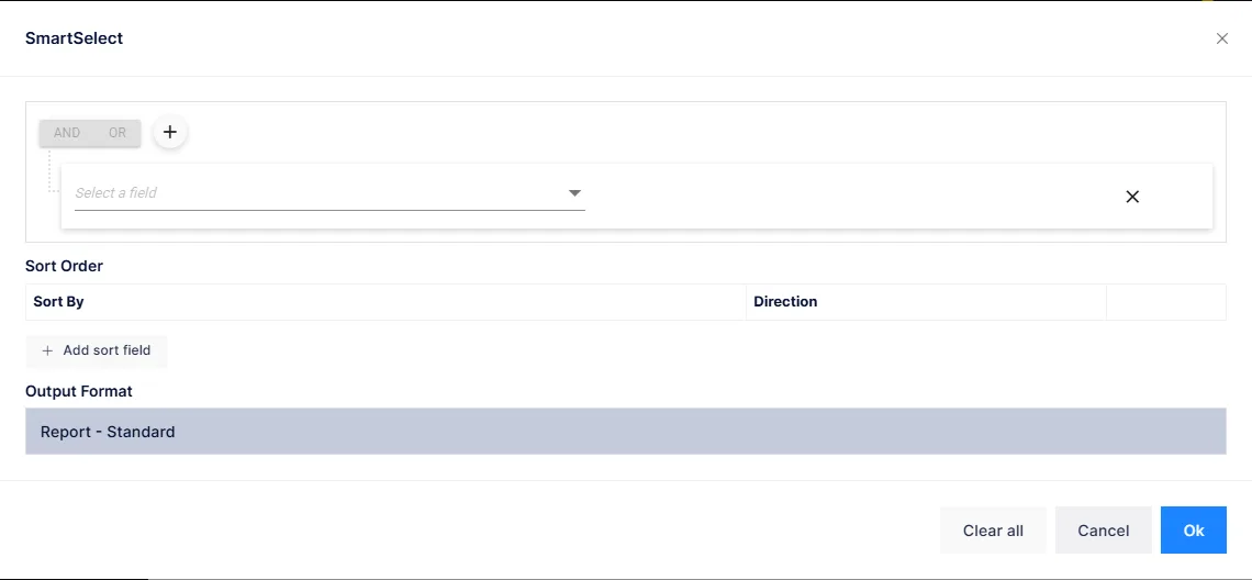 The SmartSelect query builder on the Patient Master List